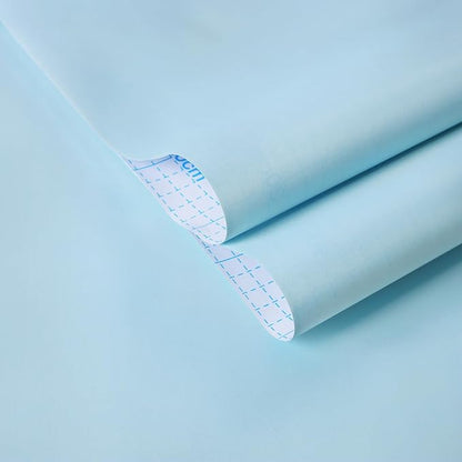 HeloHo Solid Light Blue Wallpaper Matte Textured Peel and Stick Wall Paper Modern Self Adhesive Removable Waterproof Contact Paper for Living Room Bedroom Decor 394"X15.7"