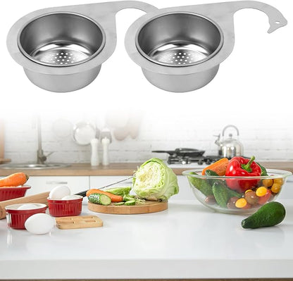 2pcs Swan-Shaped Drain Basket, Stainless Steel Sink Strainer Catcher Multi-Functional Quick Drain Kitchen Filter for Fruits Vegetables, Faucet Hanging (Small)
