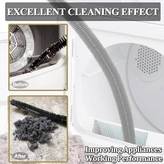 Clothes Dryer Lint Brush, 29.5" Long Flexible Lint Vent Trap Cleaning Tool, Refrigerator Condenser Coil Brush, Dryer Lint Removal Cleaner Brush, Prevent Fire Hazard