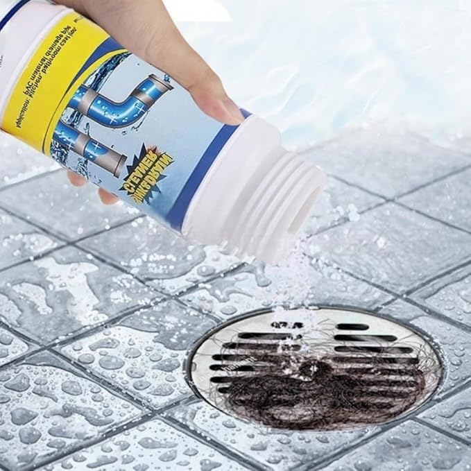 Powerful Drain Cleaner Powder - Fast-Acting Foaming Pipeline Dredging Agent | Multi-Functional Clog Remover for Kitchen Sink, Bathroom Hair, Toilet & PVC Pipes, Safe Sewer Unblocker, 3.9 oz/110g (2)