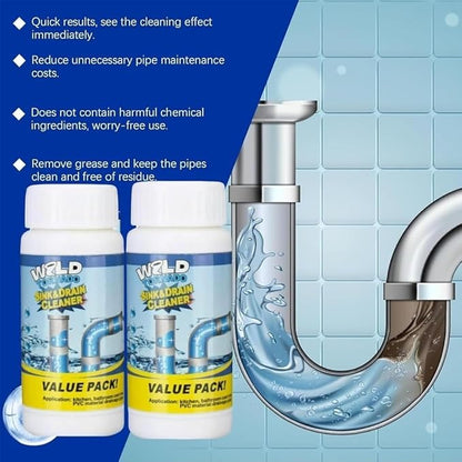 Wild Tornado Sink and Drain Cleaner, Wild Drain and Pipe Cleaner, World Tornado Sink DrainCleaner, Powerful Pipe Dredging Agent for Kitchen & Bathroom (3PCS)