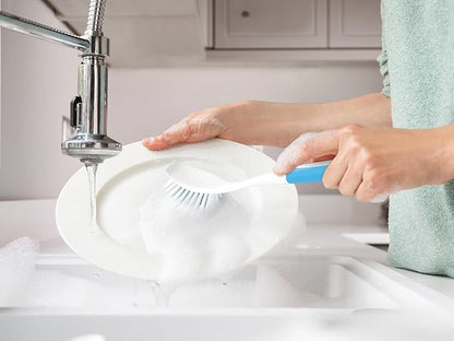 Dish Brush with Handle, Firm & Stiff Bristles Dish Scrubber for Pots, Pans & Sink Cleaning, 20 Bulk Pack