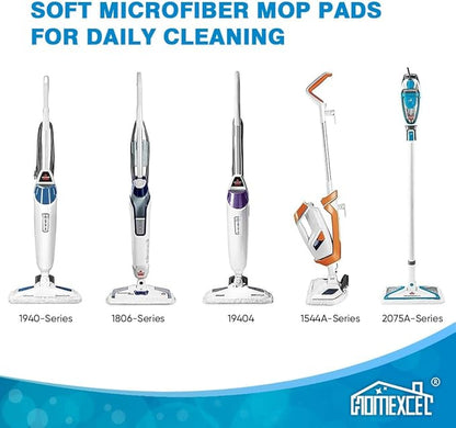 HOMEXCEL 4 Pack Steam Mop Replacement Pads Compatible with Bissell Powerfresh Steam Mop 1940 1806 1440 1544 Series, Model 19402 19404 19408 2685A 2075A 1940A 1940Q 1940T 1940W, Grey