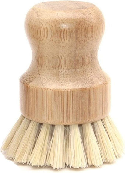 Natural Sisal Dish Washing Brush Bamboo Round Scrub Brush Pots Pans Vegetables Household Cleaning Brush… (Sisal)