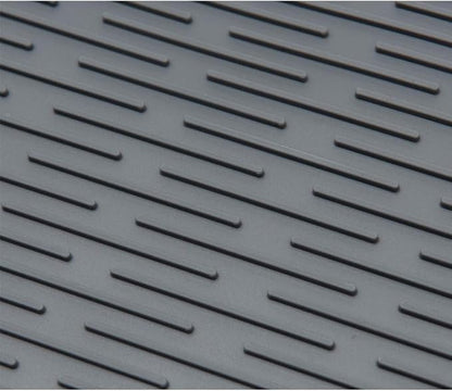 ZLR 2 Pcs Large Silicone Dish Drying Mat (16" x 18") - XL Heavy Duty Drainboard Mat for Pots, Pans & Family Loads - Heat Resistant Trivet & Counter Protector, Easy Clean (Dark Gray)