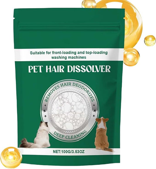 Laundry Dissolver - Pet Hair Care Pods for Fabric Cleaning | Safe Melt Formula with Fiber Release Action & Free Wash Support for Daily Loads, Home Clothing and Household Use
