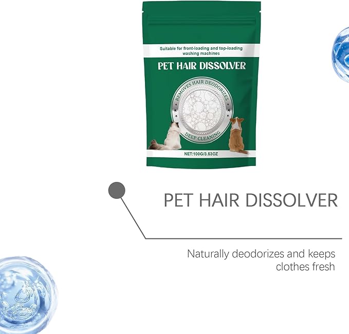 Laundry Dissolver - Pet Hair Care Pods for Fabric Cleaning | Safe Melt Formula with Fiber Release Action & Free Wash Support for Daily Loads, Home Clothing and Household Use