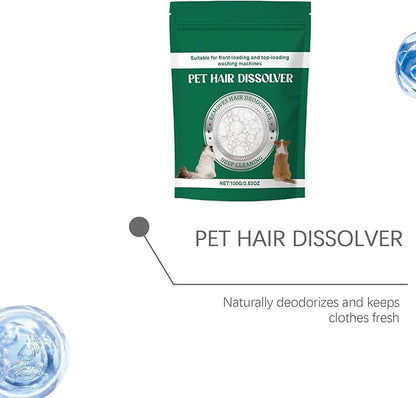 Laundry Dissolver - Pet Hair Care Pods for Fabric Cleaning | Safe Melt Formula with Fiber Release Action & Free Wash Support for Daily Loads, Home Clothing and Household Use