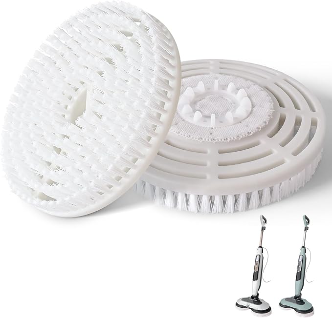 2 Pack Upgraded Steam Mop Replacement Brush Heads Compatible with Shark Steam and Scrub Mop S8201 S8001 S8002 S7201 S7001 Series, Short Bristle Cleaning and Polishing Brush for Deep Clean Hard Floors