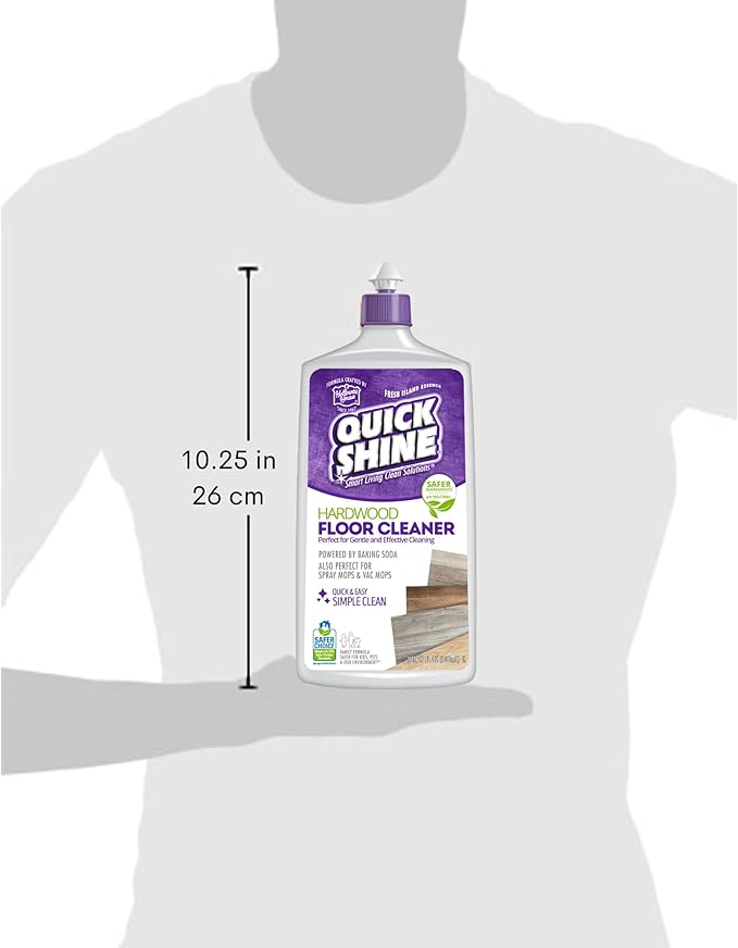 Quick Shine Hardwood Floor Cleaner 27oz, 2Pk| Use in Spray & Vac Mops| Removes Dirt & Scuff Marks| Ready-to-Use, Streak Free, No Rinse| Safer Choice Cleaner| Perfect for Gentle and Effective Cleaning