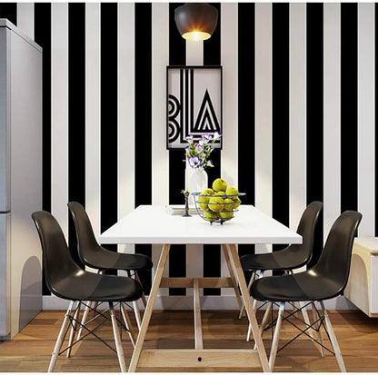 Guvana Striped Peel and Stick Wallpaper Black and White Self-Adhesive Wallpaper 394"x17.7" Removable Contact Paper Waterproof Wall Paper for Livingroom Cabinets Shelves Drawer Liner Decor Vinyl Roll