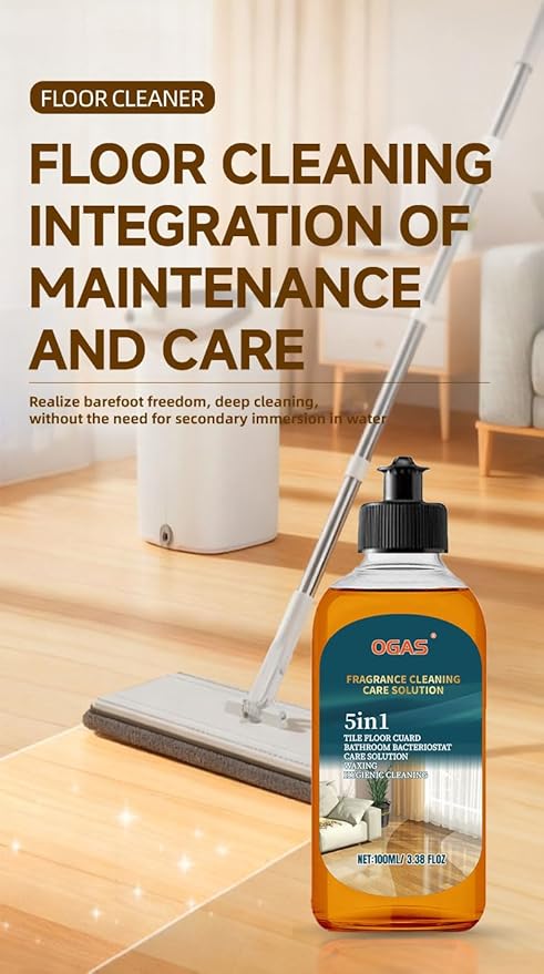 Floor Restorer Cleaner – Professional Floor Polish for Tile, Wood, Laminate, Vinyl, Bamboo – Fast-Drying Floor Restorer & Hardwood Restore Solution – Long-Lasting Protection Against Daily Wear