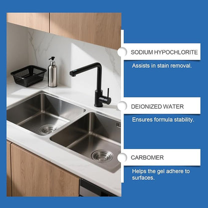 Household Stainr emover Gel Deep Cleaning Gel Kit Effective Home Cleaner, Washing Machine Cleaner for Washing Machine Strips, Kitchen Sinks, Tiles, Grout, Bathroom ﻿