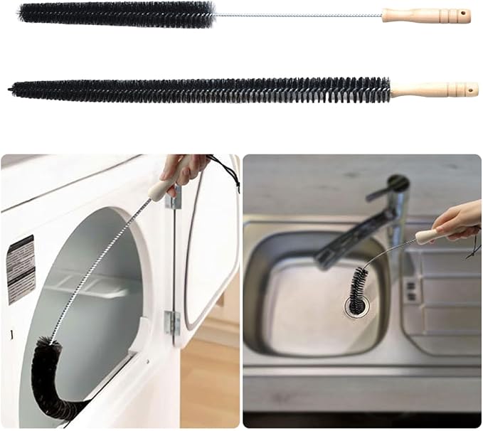 Essential Dryer Vent Cleaner Washing Machines Brush Long Handle Brush Thorough Dirt Removal,Kitchen & Bathroom