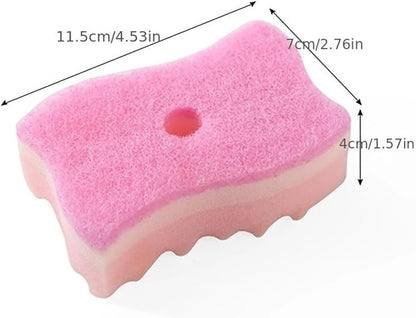 Non-Scratch Cellulose Scrub Sponge,Multipurpose Cleaning Scrubber, Dual-Sided Dishwashing Sponge for Kitchen (Yellow & Pink, S Type 4pcs)