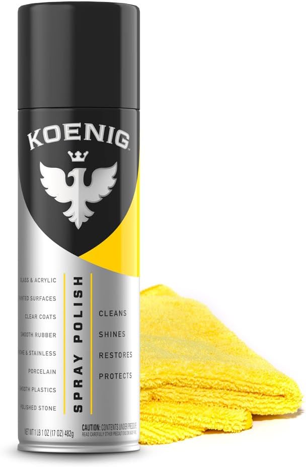 Koenig Spray Polish | Multipurpose Cleaner and Polish | Green-Based Polish Spray | Household Spray Polish and Cleaner | Multipurpose Polish for Home & Auto