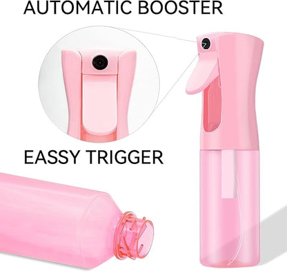 Continuous Mist Spray Bottle for Hair, Face & Plants (6.8oz/200ml) - Ultra Fine Travel-Size Water Mister for Salons, Cleaning, Pets & Skincare Leakproof Design
