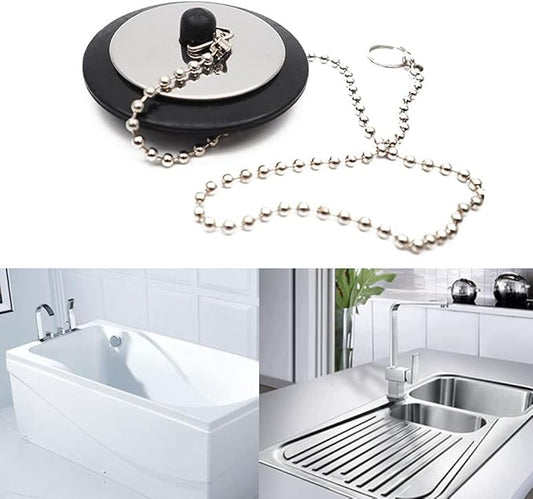 Kitchen Sink Stopper -Garbage Disposal Plug Kitchen Sink Plug Stainless Steel & Rubber 1pc