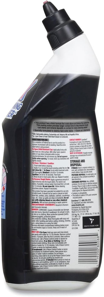 Lysol Toilet Bowl Cleaner, Lime & Rust Remover, 24 Fl Oz (Pack of 1)