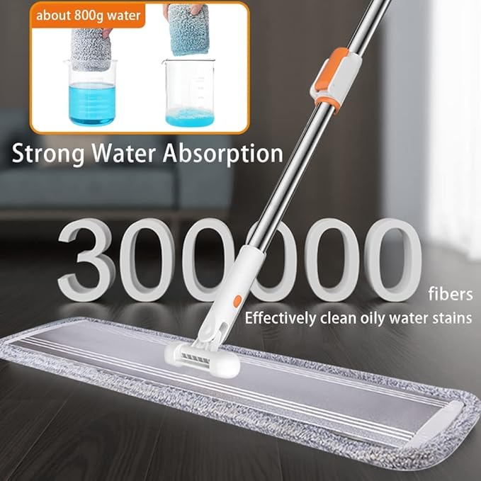 Mop Pads 32 inch Replacement 6 Pack Replacement Refills Washable Microfiber Pads Commercial Reusable Refill Fit for Most Flat Mop Frame