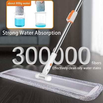 Mop Pads 32 inch Replacement 6 Pack Replacement Refills Washable Microfiber Pads Commercial Reusable Refill Fit for Most Flat Mop Frame