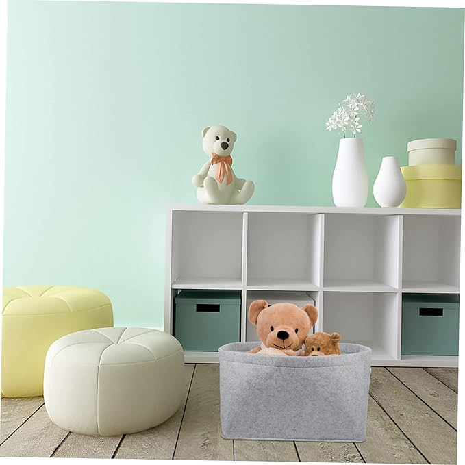 Zerodeko Felt Storage Basket Large Sundry Organizer for Bedroom Closet Laundry Hamper for Clothes Cosmetics with High Capacity and Home Function