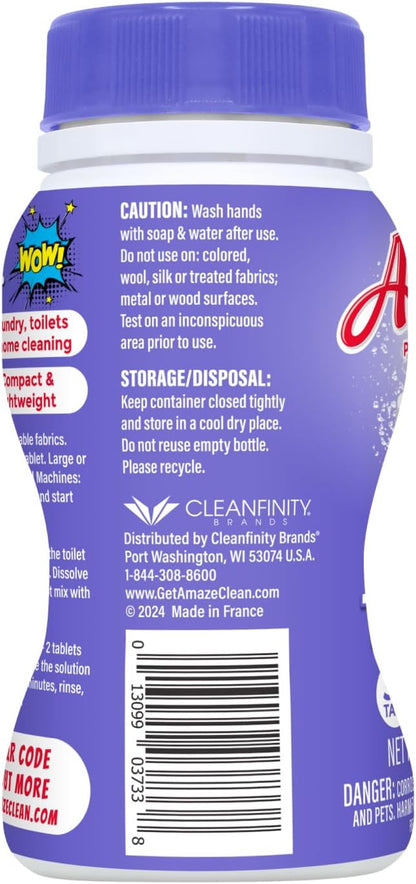 AMAZE Ultra Concentrated Bleach Tablets [6 bottles] - Lavender Scent - for Laundry, Toilet, and Multipurpose Home Cleaning. No Splash Liquid Bleach Alternative