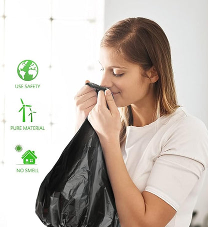 Teivio 7 Gallon 120 Counts Medium Black Garbage Bags fit 6 Gal,7 Gal Trash Bags, Waste Basket Liner,25 Liters Bathroom Plastic Trash Can Bin Liners for home office kitchen, Black