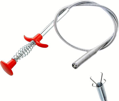 33 Inch Drain Snake Hair Clog Remover Tool, Flexible Grabber Claw Pickup, Long Reach Drain Cleaner for Sink, Toilet, Sewer, Shower, Kitchen, Bathroom Tub, Easy Unclogging Tool