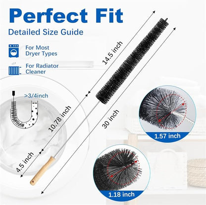 Dryer Vent Cleaner Kit Clothes Dryer Lint Brush Vent Trap Cleaner Home Essentials - 30" Extra Long Flexible Vacuum Clothes Dryer Lint Trap Vent Cleaning Refrigerator Coil Brush (1)
