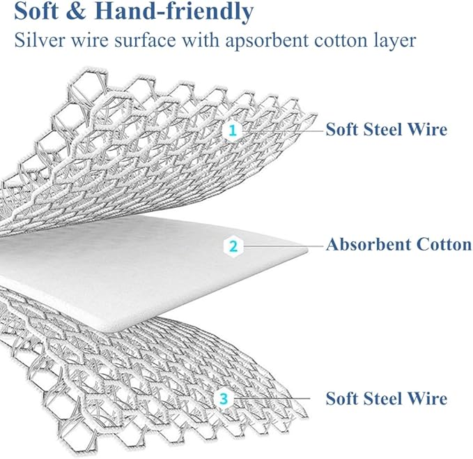 10-Pack Non Scratch Wire Dishcloths - 7.87"x7.87" Multipurpose Steel Dishwashing Rags for Wet and Dry, Metal Scrubbing Sponge Pads Towels for Home Kitchen Dishes, Stoves, Sink Cleaning
