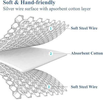 10-Pack Non Scratch Wire Dishcloths - 7.87"x7.87" Multipurpose Steel Dishwashing Rags for Wet and Dry, Metal Scrubbing Sponge Pads Towels for Home Kitchen Dishes, Stoves, Sink Cleaning