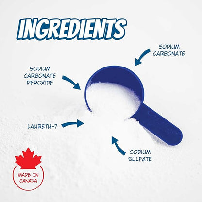 Nellie's Oxygen Brightener - 100 Scoops - Planet Friendly Stain Remover - Safe Alternative to Bleach - Septic-Safe Formula - Compact Powder Form - Made in Canada