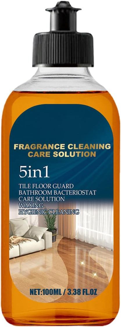 5-in-1 Glossy Floor Cleaner - Fragrance Cleaning And Care Liquid | Dual-Action Stain Remover And Deodorizer | Hardwood Repairer With Long-Lasting Gloss | For Tiles Marble Wood Laminate