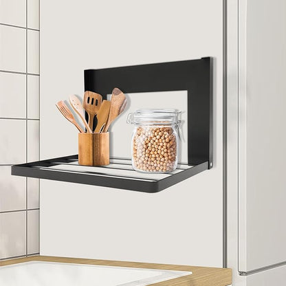 Magnetic Folding Shelf for Clothes and Towels,Clothes Drying Rack, Space-Saving Magnet Shelf Mount on Washing Machine/Fridge,Folding Rack for Laundry Room