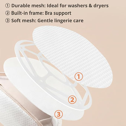 2Pcs Bra Laundry Bags for Washer and Dryer Wash Bags Bra Lingerie Underwear