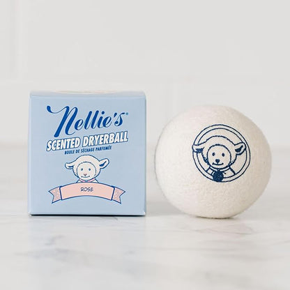 Nellie's Scented Wool Dryerball - Rose Scented - Made with 100% Pure New Zealand Wool and Lasts Approximately 50 Drying Loads - Silent in Your Dryer!