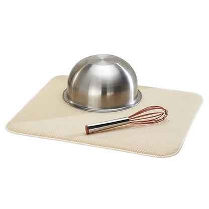 InterDesign iDry Kitchen Mat, 18 x 16 - Large, Wheat/Ivory