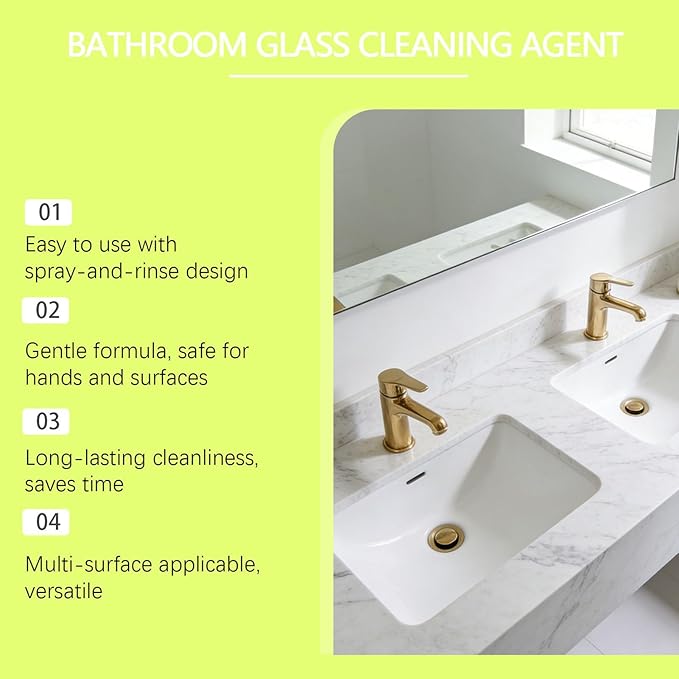 Bathroom Cleaner Spray, 120ml Multipurpose Anti Fog Spray, Small Tub Cleaner for Toilet Bowl Sink, Bottle Home, Bathroom Accessory with Easy Application, Mirror Floor Use for Wall Countertop