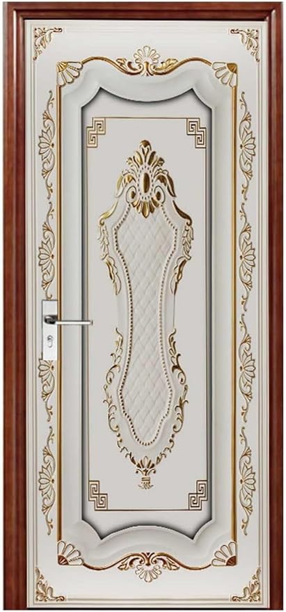 A.Monamour 3D Door Stickers for Interior Doors A White Door in Baroque Style Vinyl Waterproof Self Adhesive Door Mural Decals for Bedroom Office Bathroom 95x215cm