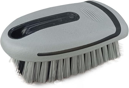 Carpet and Upholstery Cleaning Brush - Stiff Bristle Carpet Scrubber Car Cleaning Brush for Car Interior and Home - Leather Brush Auto Detailing Scrub Brushes for Couch, Floor Mats, Clothes (Grey)
