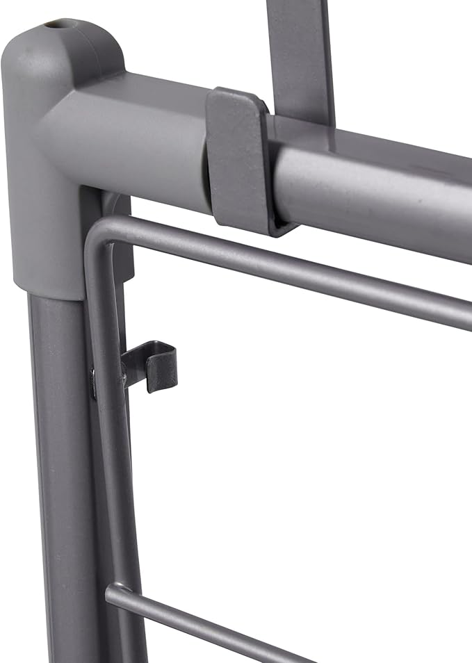Household Essentials Metal Expandable Over the Door Drying Rack, Gray