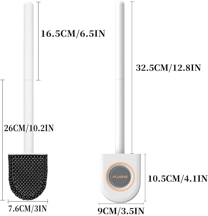 Toilet Brush, 2 Pack Silicone Toilet Brush Wall-Mounted Toilet Brush with Aromatherapy Tablets Silicone Toilet Brushes and Holders Toilet Scrubber with Silicone Bristles