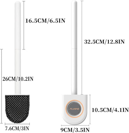 Toilet Brush, 2 Pack Silicone Toilet Brush Wall-Mounted Toilet Brush with Aromatherapy Tablets Silicone Toilet Brushes and Holders Toilet Scrubber with Silicone Bristles
