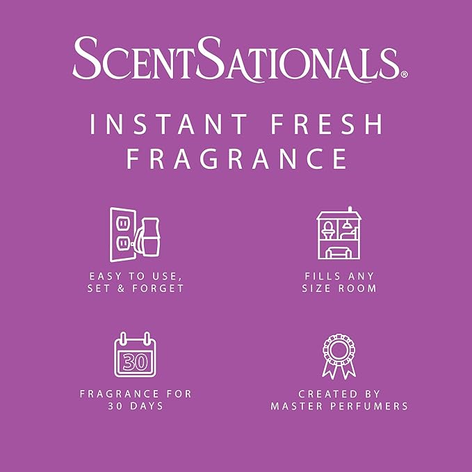 ScentSationals Sugar Plum Fairy Fragrance Oil Plug In Air Freshener Refills 3-Pack - Works with Scentsationals Wall Plugs, Long-Lasting Home Fragrance, 0.8 fl oz Each, Packaging May Vary