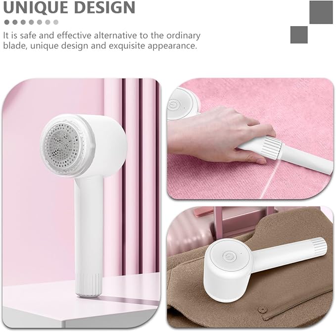 IMIKEYA Fabric Shaver and Electric Lint Remover 2pcs with Sticky Lint Container, Rechargeable Clothes Hairball Trimmer for Home and Carpet Use