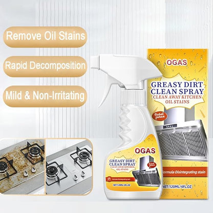 Kitchen Degreaser Spray, Heavy Duty Grease Cleaner for Stove, Oven, Range Hood & Countertops, Multi Surface All Purpose Cleaner for Cabinets, Backsplash & Appliances, Fresh Citrus Scent, 4oz