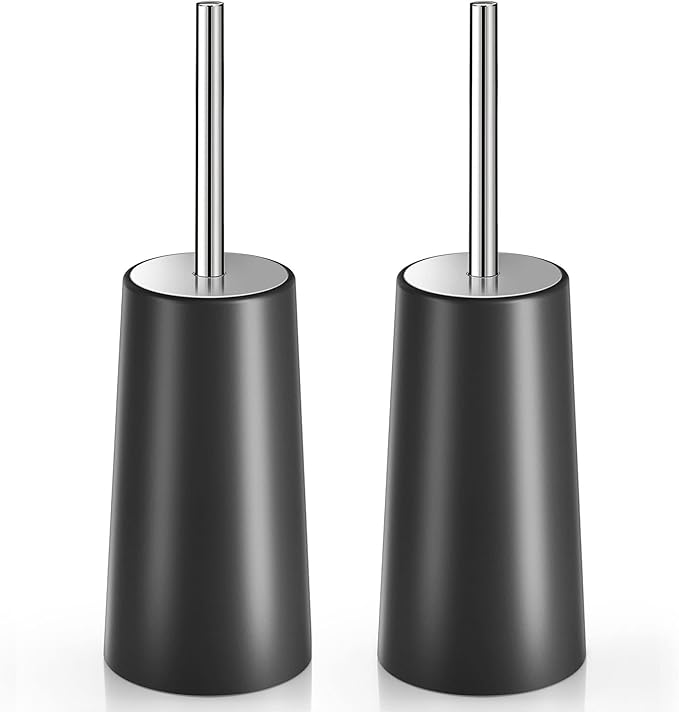 Toilet Brush and Holder, Toilet Brush with 304 Stainless Steel Long Handle, Toilet Bowl Brush for Bathroom Toilet-Ergonomic, Elegant,Durable
