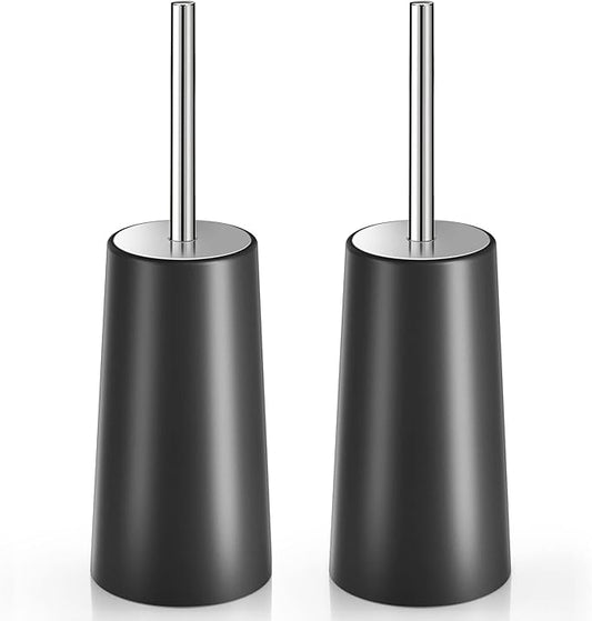 Toilet Brush and Holder, Toilet Brush with 304 Stainless Steel Long Handle, Toilet Bowl Brush for Bathroom Toilet-Ergonomic, Elegant,Durable