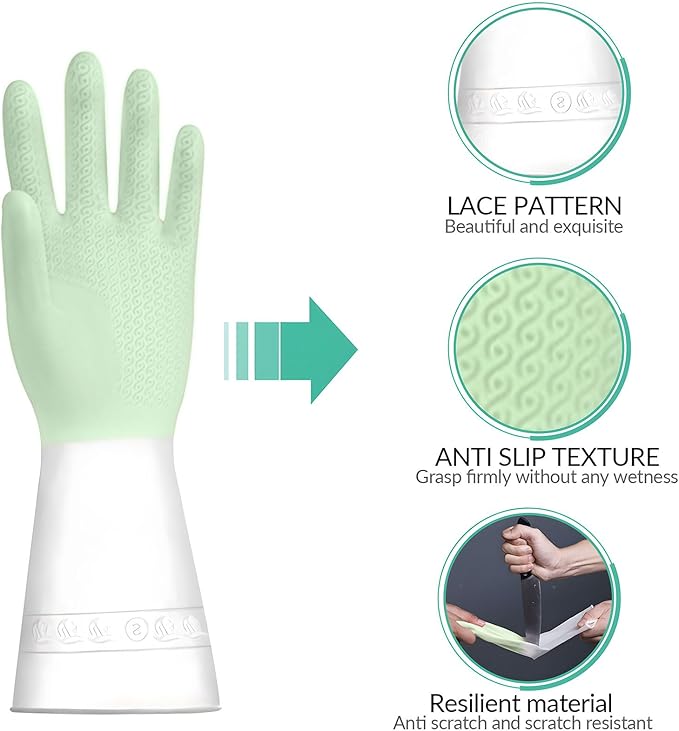 1 pair Reusable Household Gloves, Rubber Dishwashing gloves,Kitchen Cleaning, Working, Painting, Gardening, Pet Care